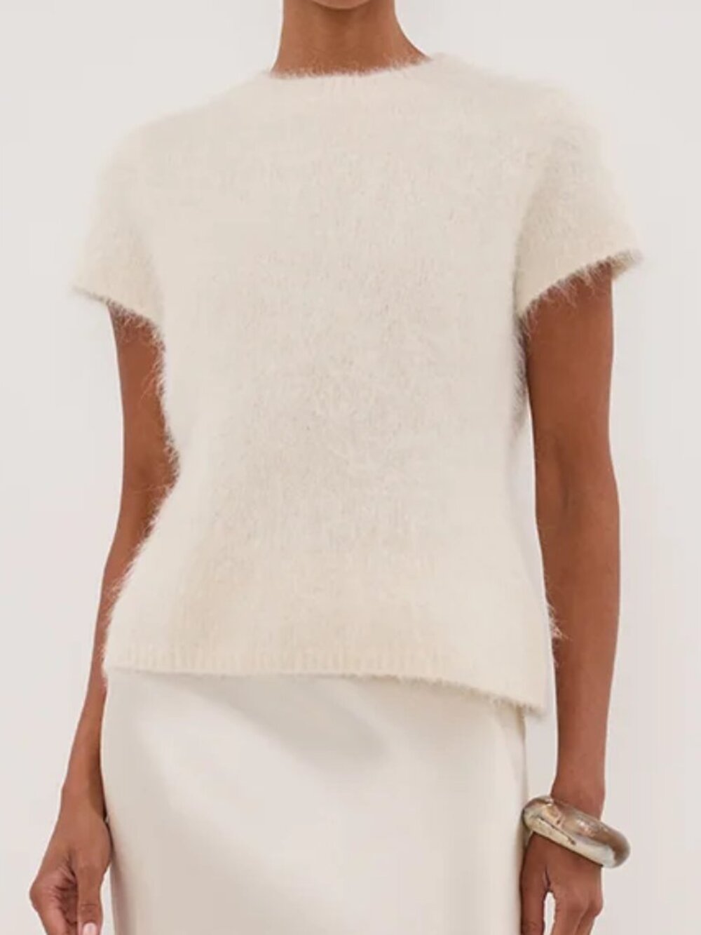 DISSH Salma Ivory Cap Sleeve Knit Top S